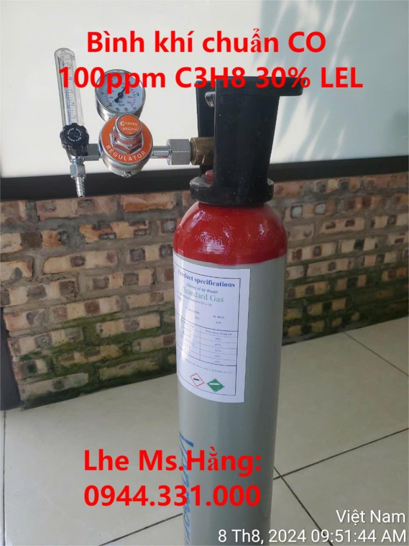 Bình khí chuẩn CO 100ppm C3H8 30% LEL