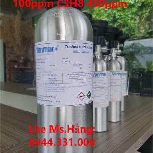 Bình khí chuẩn CO 100ppm C3H8 450ppm