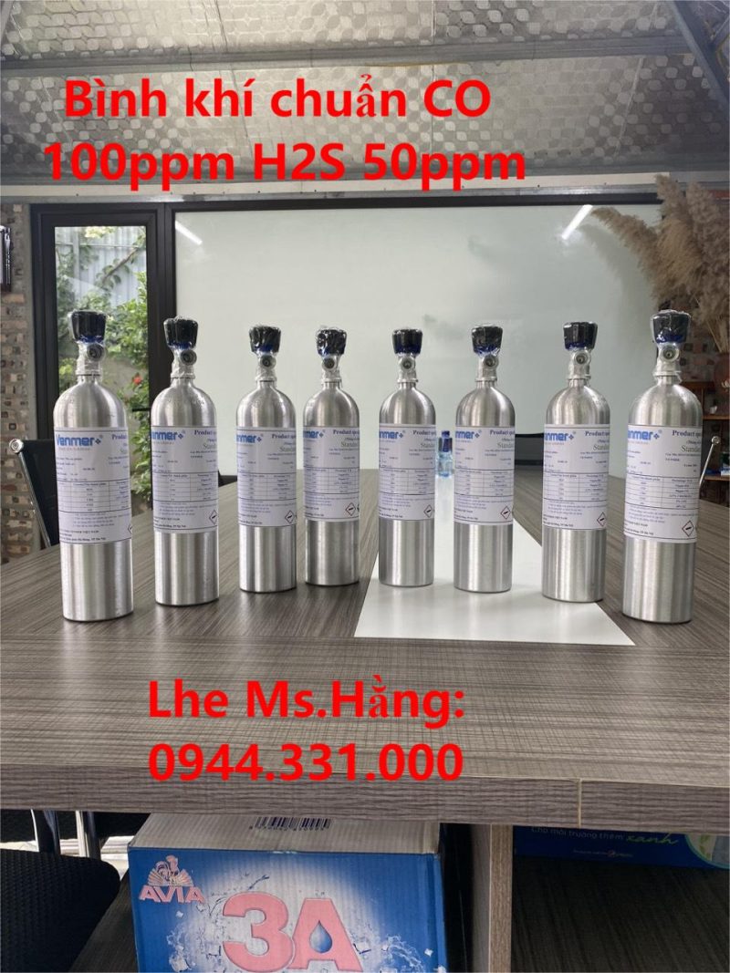 Bình khí chuẩn CO 100ppm H2S 50ppm