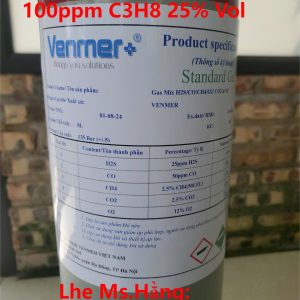 Bình khí chuẩn CO 100ppm C3H8 25% Vol