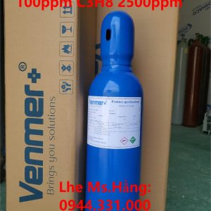 Bình khí chuẩn CO 100ppm C3H8 2500ppm