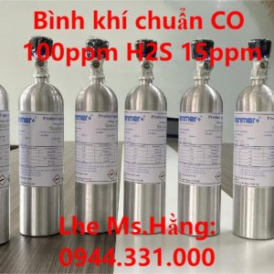 bình khí chuẩn CO 100ppm H2S 15ppm