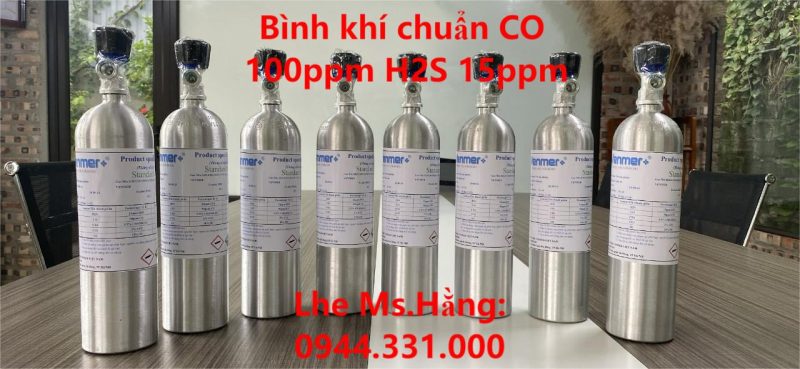 bình khí chuẩn CO 100ppm H2S 15ppm