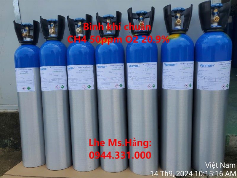 Bình khí chuẩn CH4 50ppm