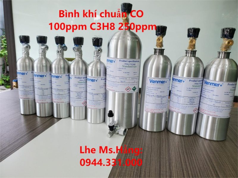 Bình khí chuẩn CO 100ppm C3H8 250ppm