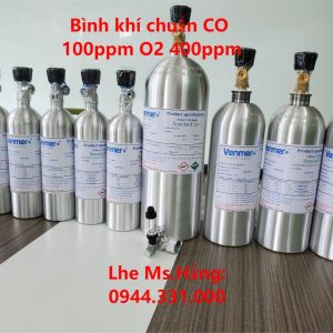 Bình khí chuẩn CO 100ppm O2 400ppm