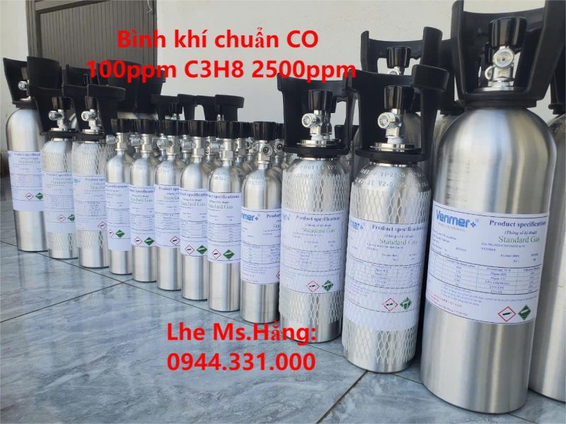 Bình khí chuẩn CO 100ppm C3H8 2500ppm