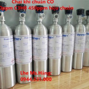 Chai khí chuẩn CO 100ppm C3H8 450ppm hiệu chuẩn