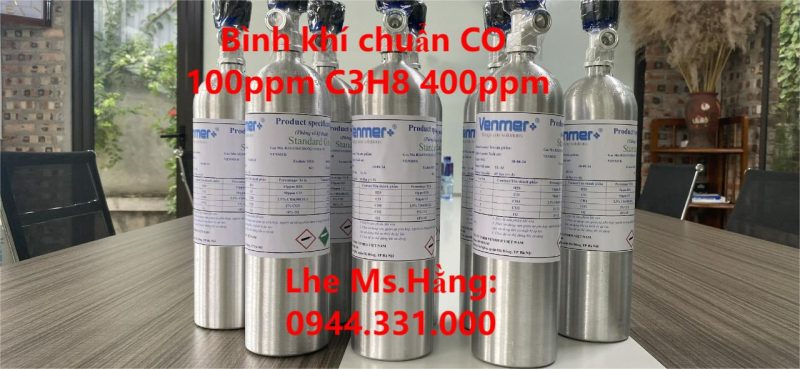 Bình khí chuẩn CO 100ppm C3H8 400ppm