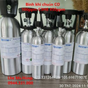 Bình khí chuẩn CO 100ppm C3H8 450ppm