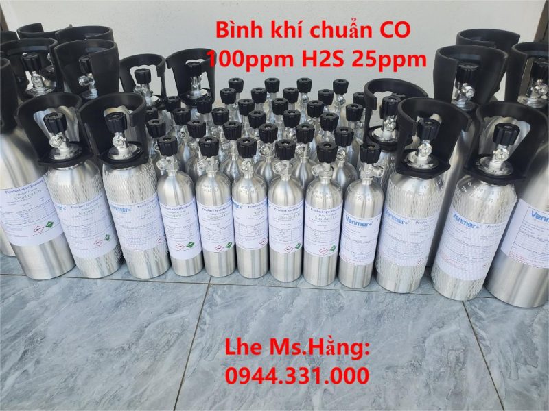 Bình khí chuẩn CO 100ppm H2S 25ppm