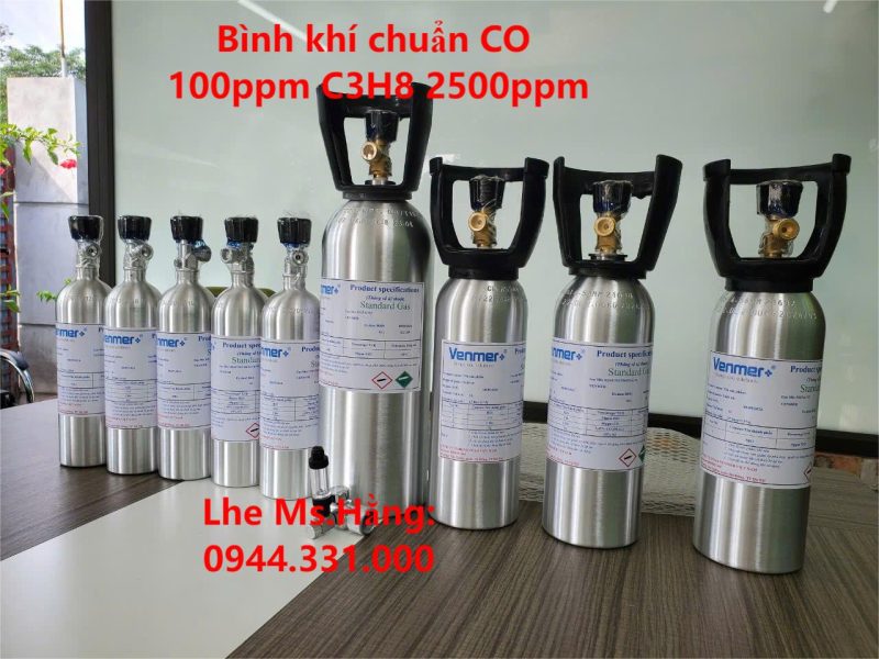 Bình khí chuẩn CO 100ppm C3H8 2500ppm