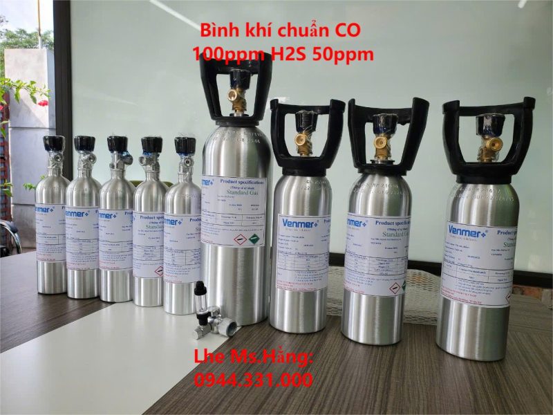 Bình khí chuẩn CO 100ppm H2S 50ppm