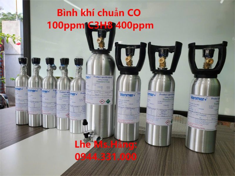 Bình khí chuẩn CO 100ppm C3H8 400ppm