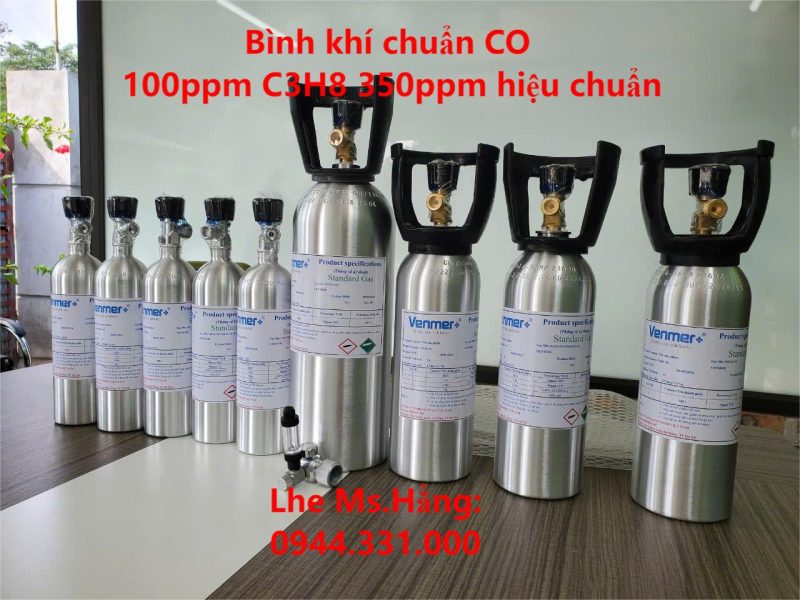 Bình khí chuẩn CO 100ppm C3H8 350ppm hiệu chuẩn