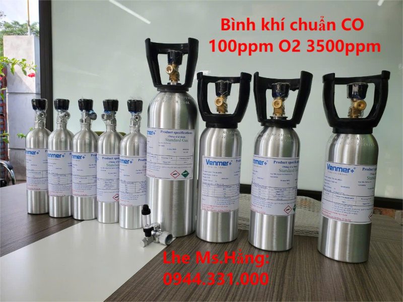 Bình khí chuẩn CO 100ppm O2 3500ppm