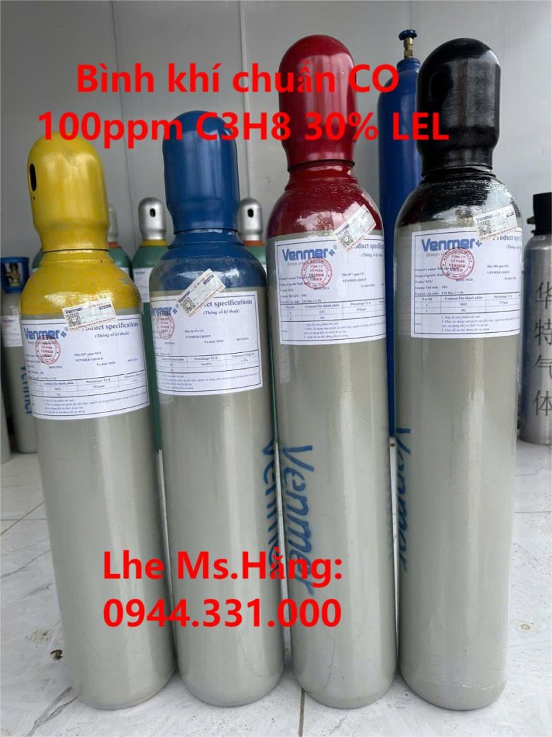 Bình khí chuẩn CO 100ppm C3H8 30% LEL