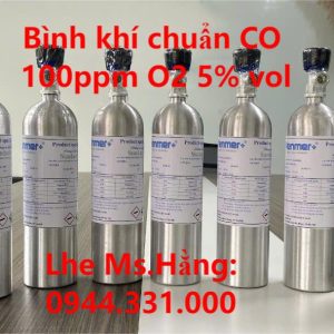 Bình khí chuẩn CO 100ppm O2 5% vol