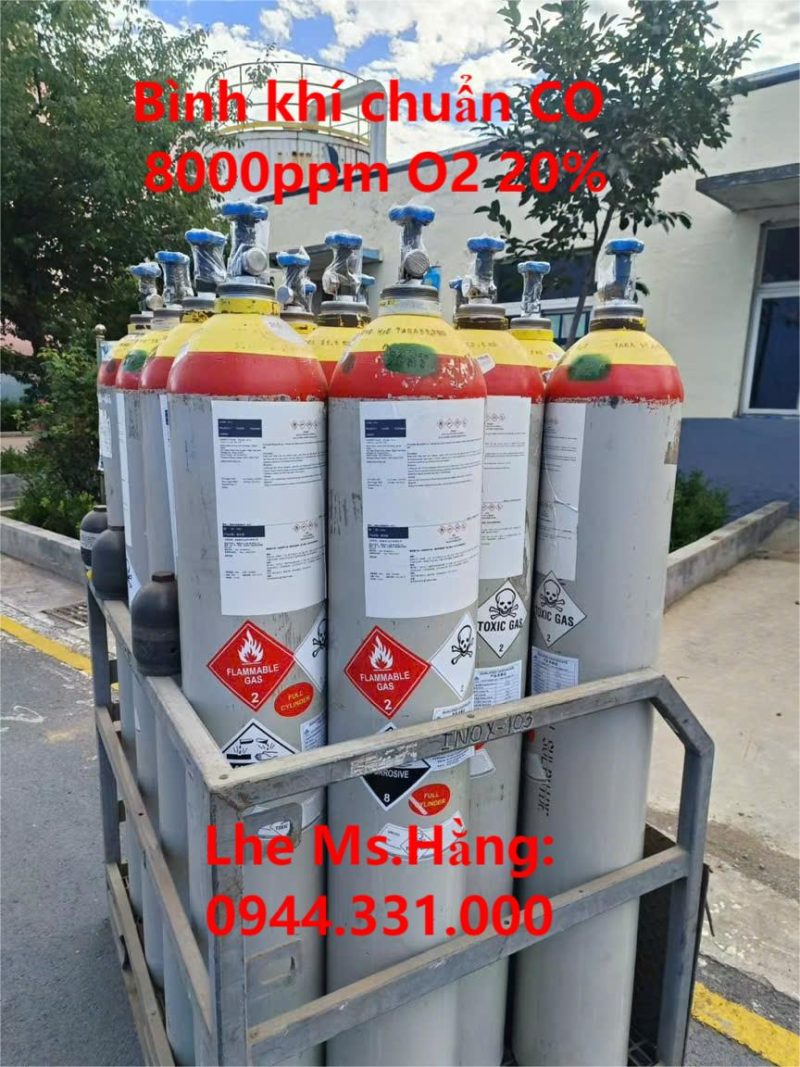 Bình khí chuẩn CO 8000ppm O2 20