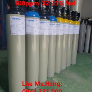 Bình khí chuẩn CO 100ppm O2 35% Vol