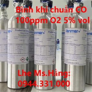 Bình khí chuẩn CO 100ppm O2 5% vol