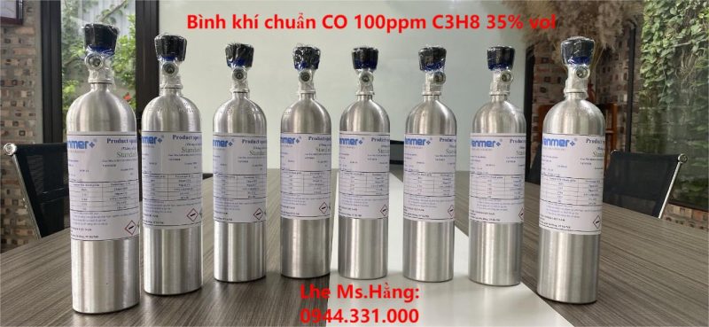 Bình khí chuẩn CO 100ppm C3H8 35% vol