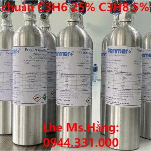 Bình khí chuẩn C3H6 25% C3H8 5% H2 0.38%