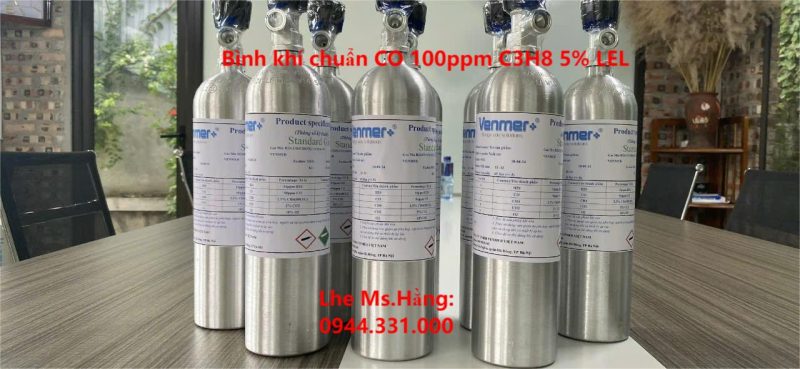 Bình khí chuẩn CO 100ppm C3H8 5% LEL