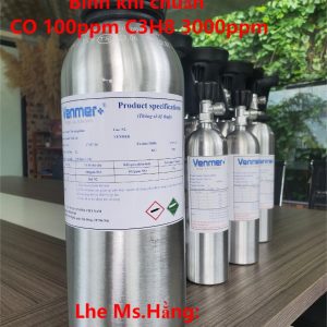 Bình khí chuẩn CO 100ppm C3H8 3000ppm