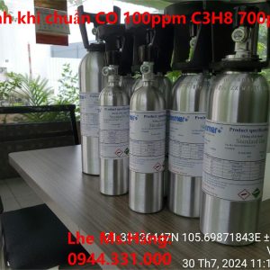 Bình khí chuẩn CO 100ppm C3H8 700ppm