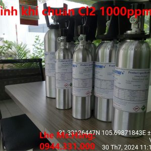 Bình khí chuẩn Cl2 1000ppm