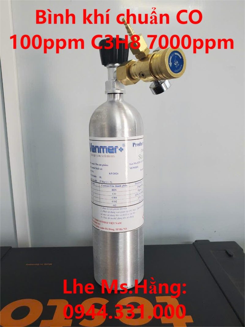 Bình khí chuẩn CO 100ppm C3H8 7000ppm