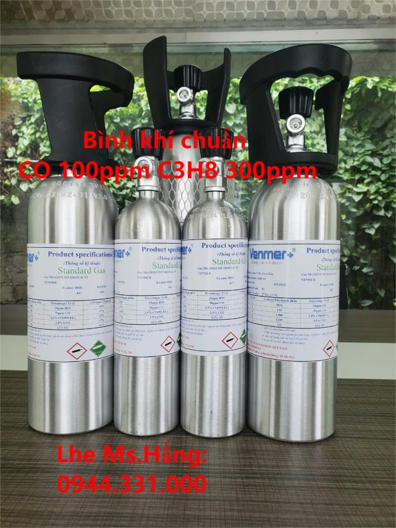 Bình khí chuẩn CO 100ppm C3H8 300ppm