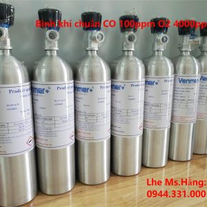 Bình khí chuẩn CO 100ppm O2 4000ppm