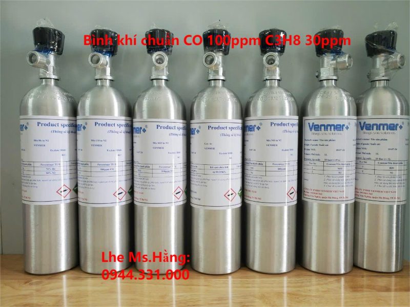 Bình khí chuẩn CO 100ppm C3H8 30ppm