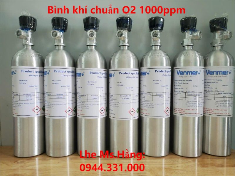 Bình khí chuẩn O2 1000ppm