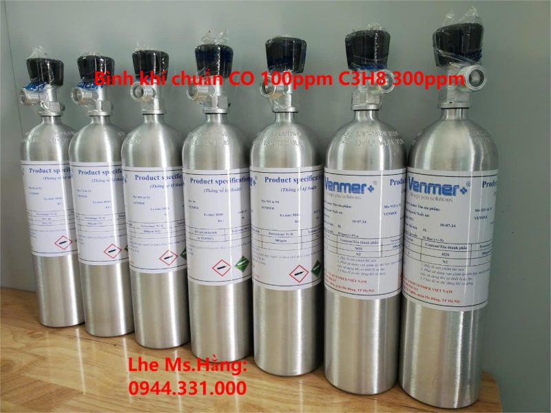 Bình khí chuẩn CO 100ppm C3H8 300ppm