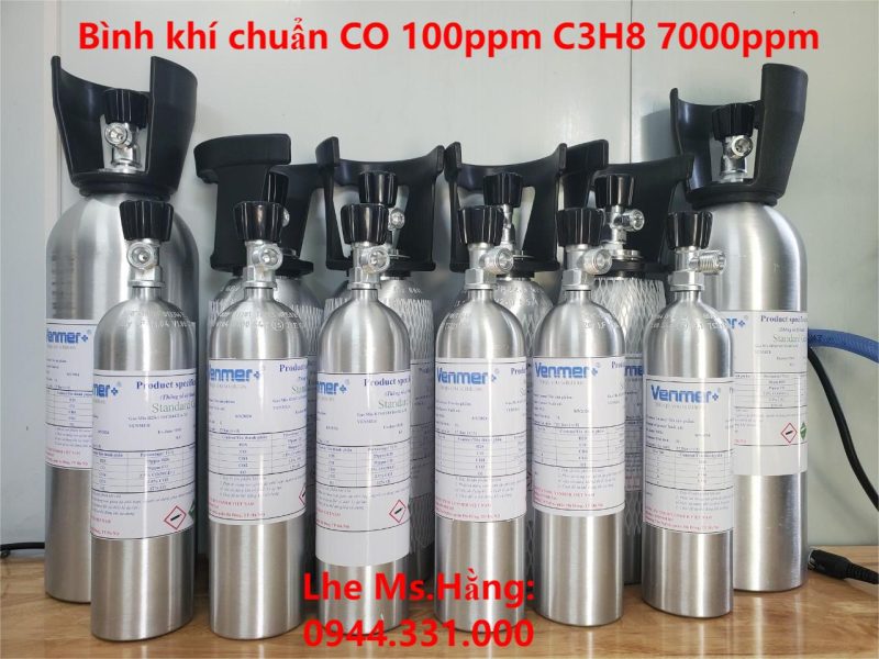 Bình khí chuẩn CO 100ppm C3H8 7000ppm