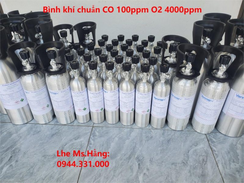 Bình khí chuẩn CO 100ppm O2 4000ppm