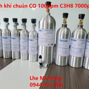 Bình khí chuẩn CO 100ppm C3H8 7000ppm