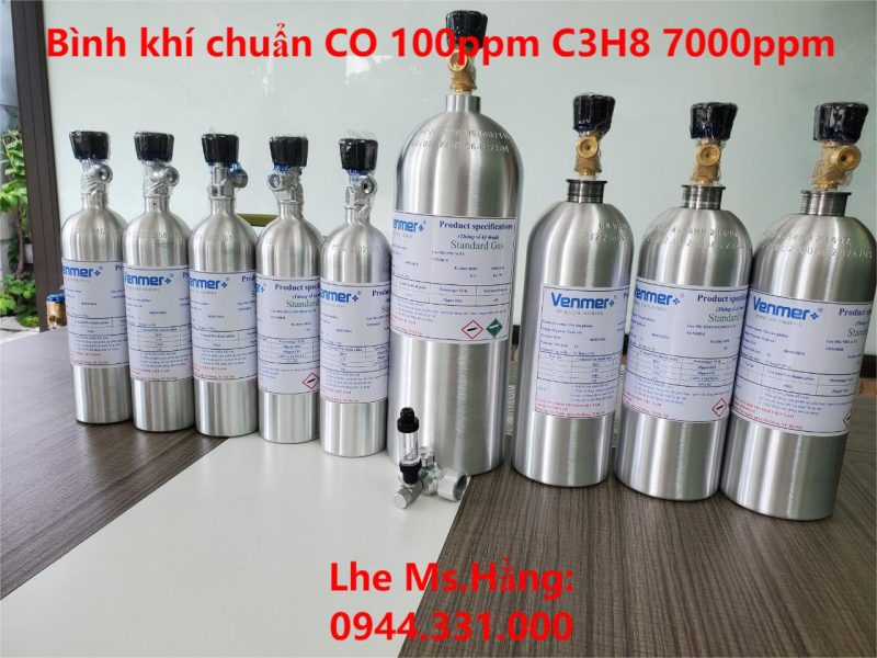 Bình khí chuẩn CO 100ppm C3H8 7000ppm