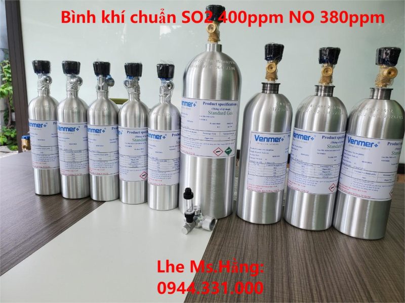 Bình khí chuẩn SO2 400ppm NO 380ppm