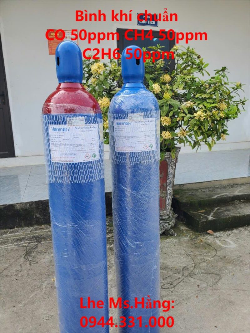 Bình khí chuẩn CO 50ppm CH4 50ppm C2H6 50ppm