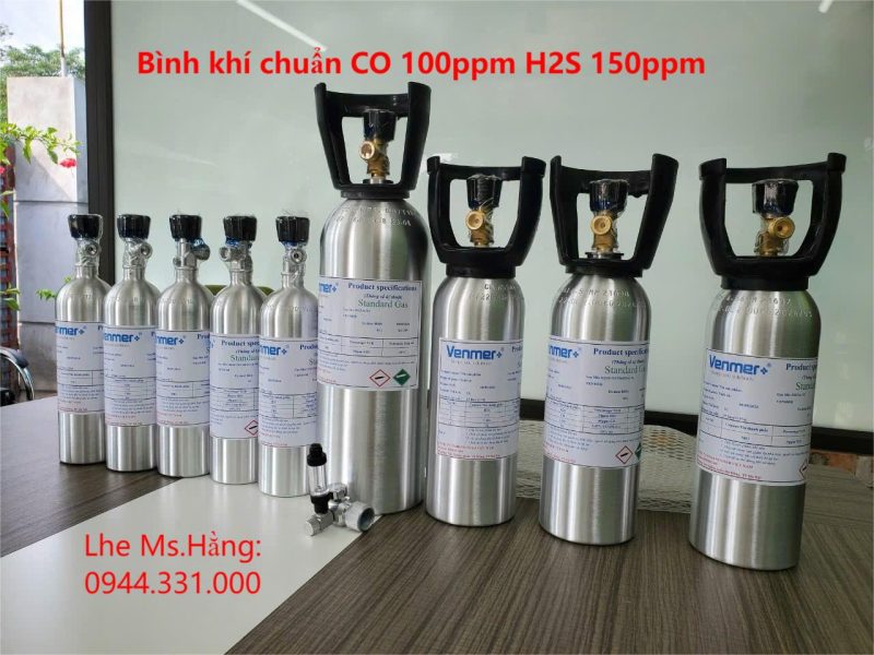 Bình khí chuẩn CO 100ppm H2S 150ppm