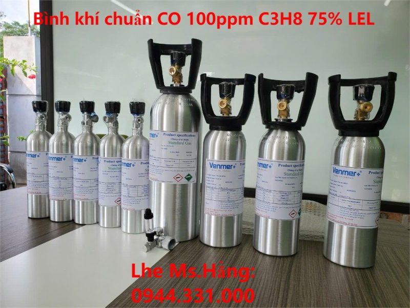 Bình khí chuẩn CO 100ppm C3H8 75% LEL