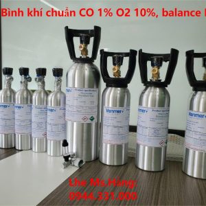 Bình khí chuẩn CO 1% O2 10%, balance N2