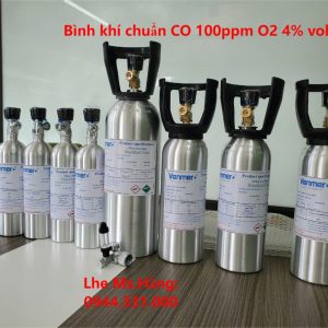 Bình khí chuẩn CO 100ppm O2 4% vol