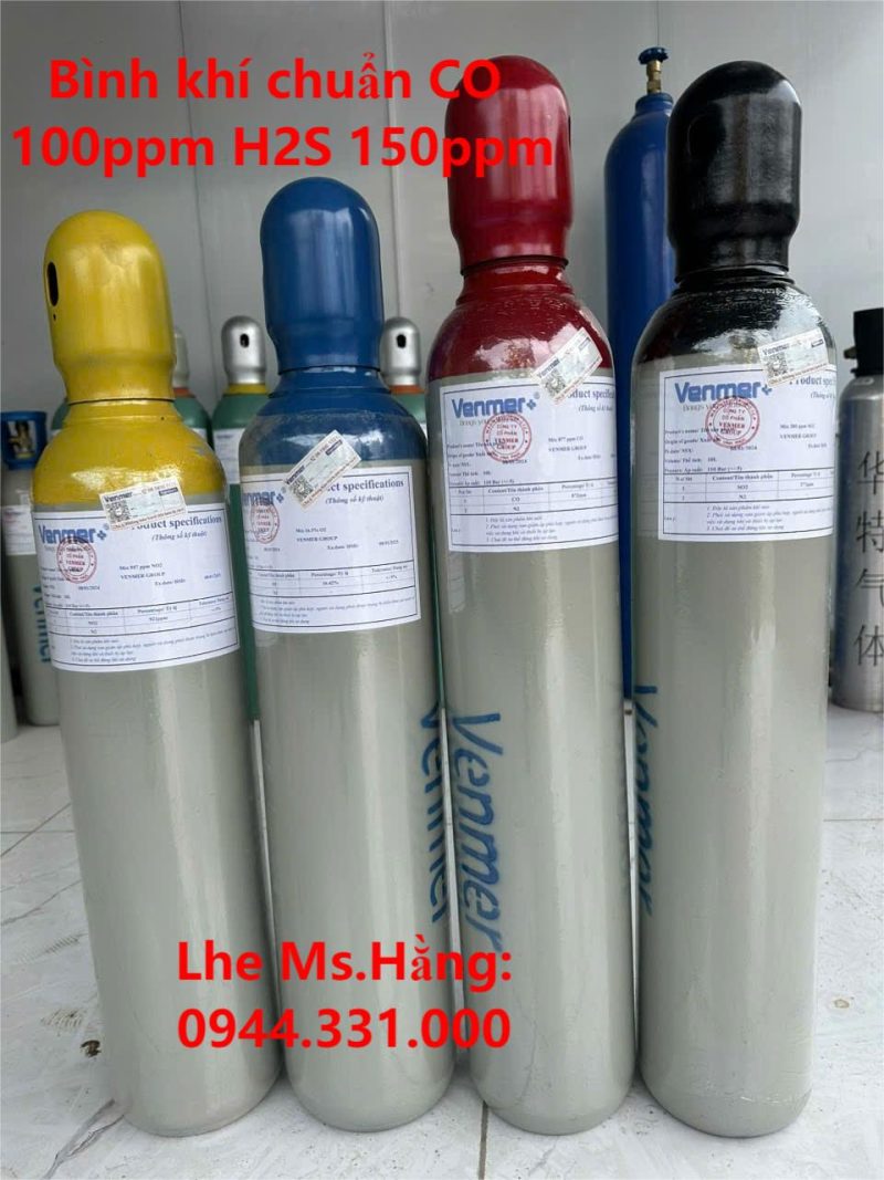 Bình khí chuẩn CO 100ppm H2S 150ppm