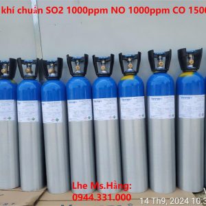 Bình khí chuẩn SO2 1000ppm NO 1000ppm CO 1500ppm