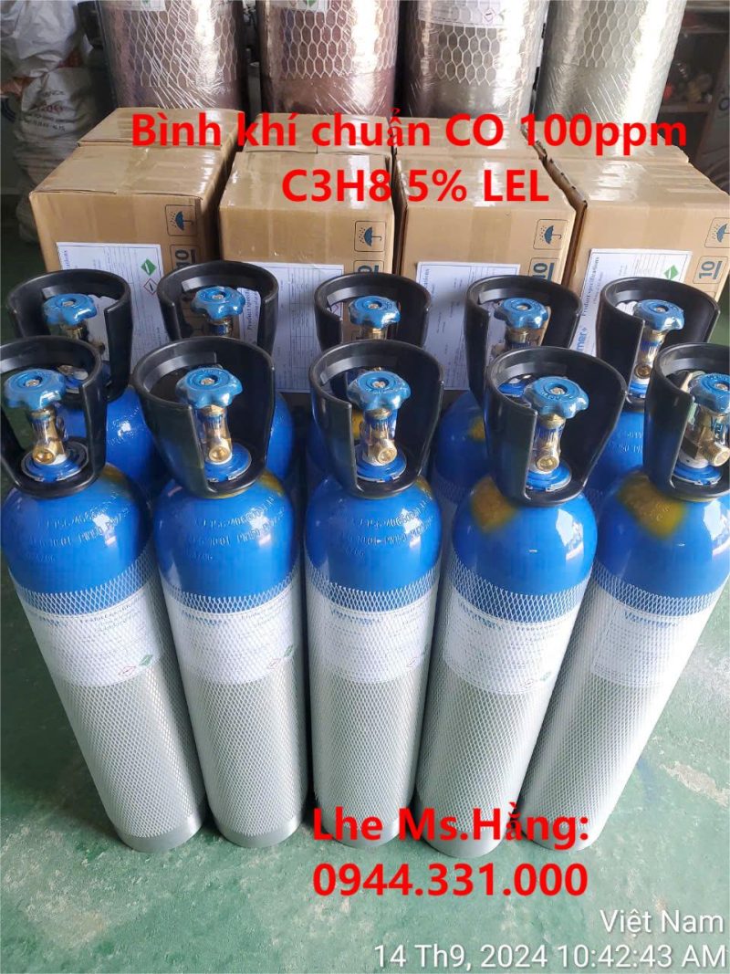 Bình khí chuẩn CO 100ppm C3H8 5% LEL